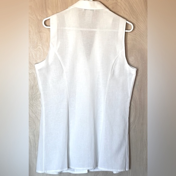 Rodier White Cotton Sleeveless Blouse Top 46 EU/14 US Button Front Women's - Picture 8 of 14